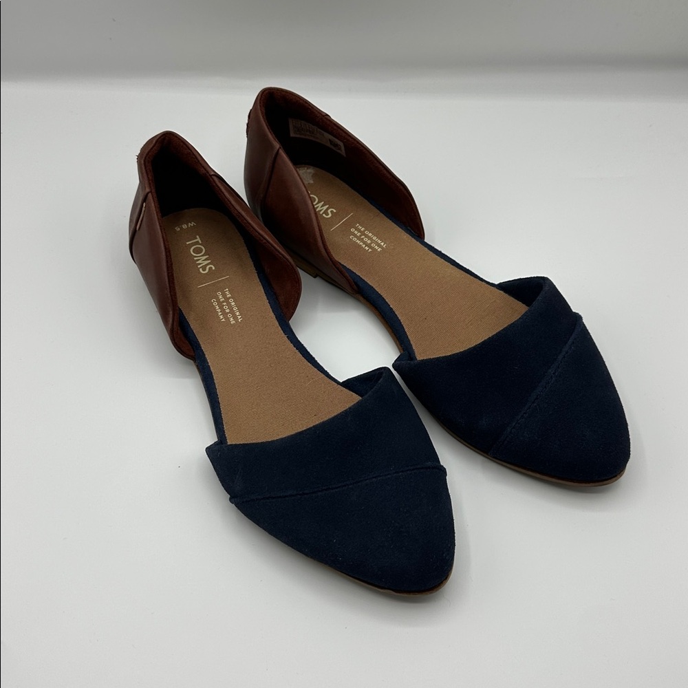 TOMS Women's Blue and Brown Loafers Size 8.5